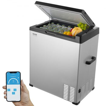 Car Refrigerator, 12 Volt Car Refrigerator Fridge, 70 L Single Zone Portable Freezer, -4?-68? Adjustable Range, 12/24V DC and 100-240V AC Compressor Cooler for Outdoor, Camping, RV