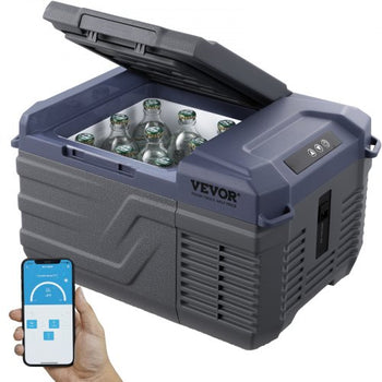 Car Refrigerator, 12 Volt Car Refrigerator Fridge, 9 L Single Zone Portable Freezer, -4?-68? Adjustable Range, 12/24V DC and 100-240V AC Compressor Cooler for Outdoor, Camping, RV