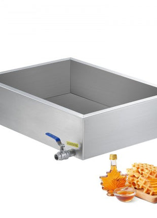 Maple Syrup Evaporator Pan, 11.2 Gallon, 162 Cups of 8.8oz Maple Syrup, Flat Evaporator Pan with 1 Valve and 3 Heating Methods, 304 Stainless Steel Maple Syrup Pan for Home, Outdoor