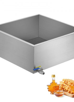 Maple Syrup Evaporator Pan, 24.9 Gallon, 362 Cups of 8.8oz Maple Syrup, Flat Evaporator Pan with 1 Valve and 3 Heating Methods, 304 Stainless Steel Maple Syrup Pan for Home, Outdoor