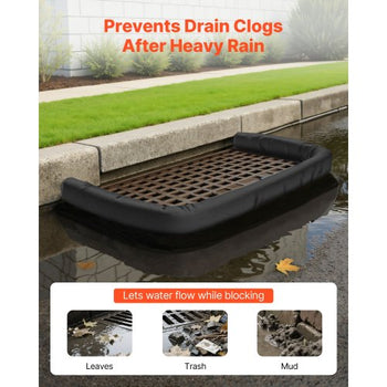 Sediment Filter Sock, 4Pcs Erosion Control Socks Dia. 5 in x 10 ft L Coverage, Polypropylene Filler, Flexible & Efficient Silt Fence Socks for Storm-Water Management, Drainage Protection