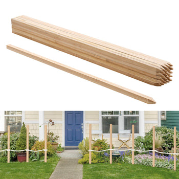Wooden Garden Stakes, 25 Pcs 48x0.75x0.75 in Survey Grading Stakes, Garden Ground Stake with Sharp Point, Fir Wood Plant Support Stake, Sign Posts for Silt Fence Backyard Boundaries Baselines
