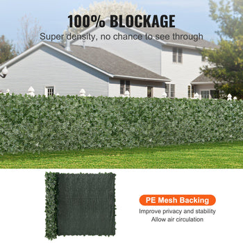 Privacy Ivy Fence, 59 x 118in Artificial Green Wall Screen, Greenery Ivy Fence with Mesh Cloth Backing and Strengthened Joint, Faux Hedges Vine Leaf Decoration for Outdoor Garden, Yard, Balcony