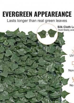 Ivy Privacy Fence, 59 x 158in Artificial Green Wall Screen, Greenery Ivy Fence w/ Mesh Cloth Backing and Strengthened Joint, Faux Hedges Vine Leaf Decoration for Outdoor Garden, Yard, Balcony