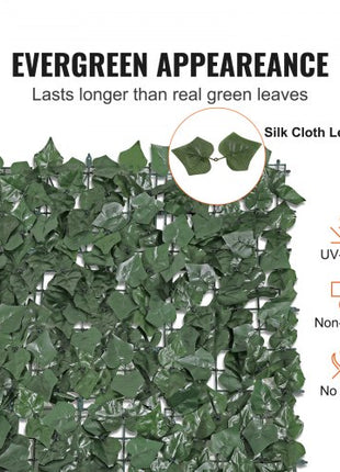 Ivy Privacy Fence, 96 x 72 in Artificial Green Wall Screen, Greenery Ivy Fence with Strengthened Joint, Faux Hedges Vine Leaf Decoration for Outdoor Garden, Yard, Balcony, Patio Decor