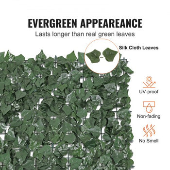 Ivy Privacy Fence, 96 x 72 in Artificial Green Wall Screen, Greenery Ivy Fence with Strengthened Joint, Faux Hedges Vine Leaf Decoration for Outdoor Garden, Yard, Balcony, Patio Decor