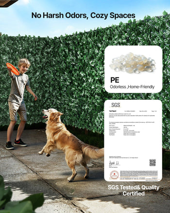 Ivy Privacy Fence, 96 x 72 in Artificial Green Wall Screen, Greenery Ivy Fence with Strengthened Joint, Faux Hedges Vine Leaf Decoration for Outdoor Garden, Yard, Balcony, Patio Decor