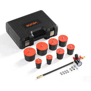Turbo Boost Leak Tester Kit, 0-80 PSI Valve Gauge Range, Turbo System Leakage Tester Set with 4 Pairs of Stepped Adapters 1-3/8" to 3-1/2" & Air Fittings for Intercooler and Intake Piping Test