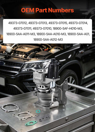 Complete Turbo Turbocharger Kit with Solenoid Valve, Compatible with Honda Civic 2016-2020 L4 1.5L, Replace# 49373-07012, 49373-07013, 49373-07015, 49373-07014, 49373-07011, 18900-5AF-H010-M3