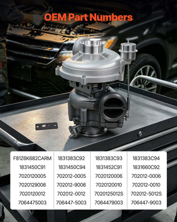 Complete Turbo Turbocharger Kit with Wastegate Actuator, Compatible with Ford V8 7.3L Excursion 2000-2003, F-250 F-350 F-450 F-550 Super Duty 1999-2003, Replace# 1831383C92, 1831383C93