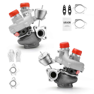 Left & Right Twin Turbocharger with Wastegate Actuator, Compatible with 2013-2016 Ford F150 F-150 V6 3.5L, 2015-2016 Expedition 3.5L, 2015-2016 Ford Transit 150 250 350 3.5L V6 Ecoboost