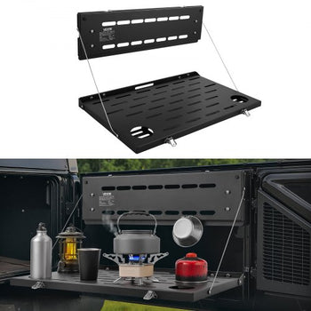 Tailgate Table for 2021-2026 Ford Bronco 4 Door Hardtops (Exclude Bronco Sport), Foldable Molle Panel Drop Down Table, Rear Door Cargo Storage Rack Shelf Luggage Holder Carrier