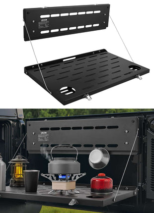 Tailgate Table for 2021-2026 Ford Bronco 4 Door Hardtops (Exclude Bronco Sport), Foldable Molle Panel Drop Down Table, Rear Door Cargo Storage Rack Shelf Luggage Holder Carrier