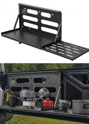 Tailgate Table for Jeep Wrangler JL 2019 - Present , Carbon Steel Foldable Molle Panel Drop Down Table, Rear Door Cargo Storage Rack Shelf Luggage Holder Carrier Camping Accessories
