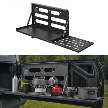 Tailgate Table for Jeep Wrangler JL 2019 - Present , Carbon Steel Foldable Molle Panel Drop Down Table, Rear Door Cargo Storage Rack Shelf Luggage Holder Carrier Camping Accessories