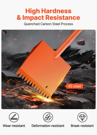 Shingle Shovel 2 Pack, D-Grip Handle Shingle Roof Ripper, High Hardness 45# Steel & Lightweight Easy Tearing Off Roofing & Nails Tool, ideal for Commercial and Residential Use,Orange