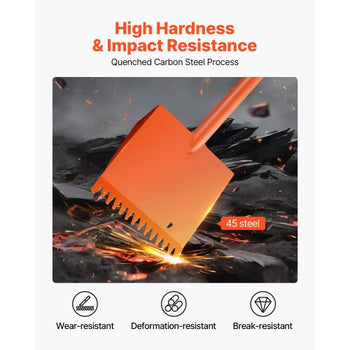 Shingle Shovel 2 Pack, D-Grip Handle Shingle Roof Ripper, High Hardness 45# Steel & Lightweight Easy Tearing Off Roofing & Nails Tool, ideal for Commercial and Residential Use,Orange