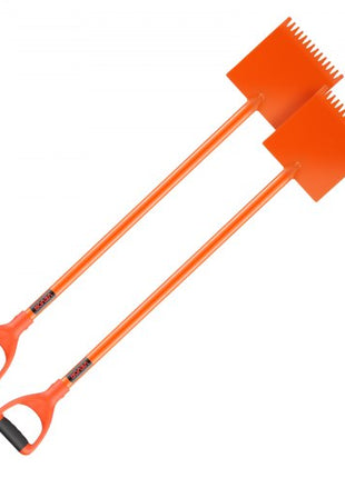 Shingle Shovel 2 Pack, D-Grip Handle Shingle Roof Ripper, High Hardness 45# Steel & Lightweight Easy Tearing Off Roofing & Nails Tool, ideal for Commercial and Residential Use,Orange