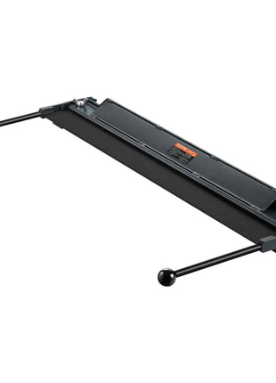Heavy-duty black metal tool holder with adjustable arms for workspace organization. Ideal for garage or workshop use.