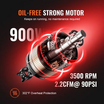 4.8 Gallon Air Compressor, 1.2HP 2.2 CFM@90PSI Oil Free Air Compressor Tank & Max. 116PSI Pressure, 70 dB Ultra Quiet Compressor for Auto Repair, Tire Inflation, Spray Painting, Woodwork Nailing