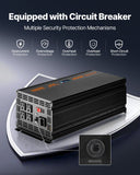 Sump Pump Battery Backup System, 3000W, Auto Switches to Battery Inverter for Continuous Sump Pump Operation, Pure Sine Wave, LCD Display, for Basement Protection Emergency and Power Outage
