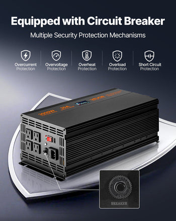 Sump Pump Battery Backup System, 3000W, Auto Switches to Battery Inverter for Continuous Sump Pump Operation, Pure Sine Wave, LCD Display, for Basement Protection Emergency and Power Outage