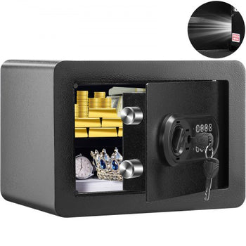 Safe, 0.5 Cubic Feet Home Safe, Steel Security Safe with Digital Keypad and 2 Keys, Wall-Mounted Cabinet Safe Protect Cash, Gold, Jewelry, Documents for Home, Hotel, 13.8 x 9.8 x 9.8 inches
