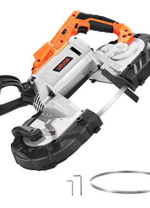 20V Portable Band Saw, 5 Inches Deep Cut, 360W Bandsaw with Brushless Motor, Cordless and Compact Portaband, Hang Hooks, 0-120 m/min Variable Speed, for Cutting Metal, Wood (Bare Tool Only)