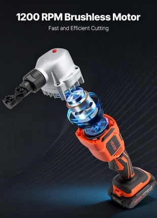 Cordless Metal Nibbler, with 18 V 2000 mAh Battery, 1200 RPM Brushless Motor, Electric Nibbler Metal Cutter with Plastic Carrying Case for Cutting Stainless Steel, Aluminum, and Copper Sheet