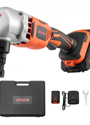 Cordless Metal Nibbler, with 18 V 2000 mAh Battery, 1200 RPM Brushless Motor, Electric Nibbler Metal Cutter with Plastic Carrying Case for Cutting Stainless Steel, Aluminum, and Copper Sheet