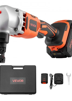 Cordless Metal Nibbler, with 18 V 4000 mAh Battery, 1200 RPM Brushless Motor, Electric Nibbler Metal Cutter with Plastic Carrying Case for Cutting Stainless Steel, Aluminum, and Copper Sheet