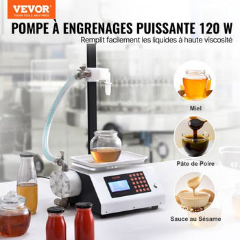 Liquid Filling Machine, 50-5000 g Weighing Capacity, Automatic Bottle Filler Machine Bottling Machine Gear Pump Digital Control for Honey, Oil, Wine, Detergent, Viscous Liquids (Single Nozzle)