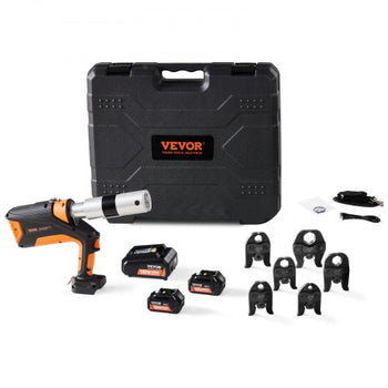 18V Press Tool, 32KN Electric Pipe Crimping Tool for 1/2" to 2" Copper Pipes, 360° Rotation Automatic Crimper with Brushless Motor & 6 Jaws - Compatible with ProPress