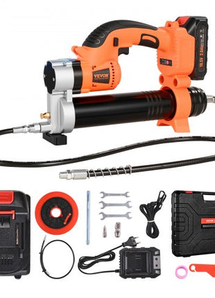 Cordless Grease Gun, 8000 PSI Max Pressure, 20V Electric Grease Gun with 2.0 Ah Battery & LED Light, 30-inch Long Hose & Carrying Case, Variable Speed Triggers, Vehicles or Machines Greasing