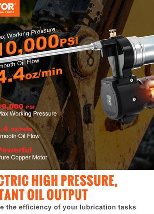 Cordless Grease Gun, 20-Volt, 10,000 PSI, 39" Long Hose, Electric Grease Gun Kit Professional High Pressure Battery Powered Grease Gun with Carrying Case, Two Batteries & Charger Included, Black