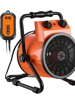 Greenhouse Heater, 1500W Electric Space Heater with Thermostat, Heating Tube Element, 25° Adjustable Angle, IPX4 & Overheat Protection, Great for Grow Tent, Greenhouse, Flower Room, Home Office
