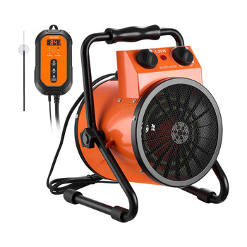 Greenhouse Heater, 1500W Electric Space Heater with Thermostat, Heating Tube Element, 25° Adjustable Angle, IPX4 & Overheat Protection, Great for Grow Tent, Greenhouse, Flower Room, Home Office