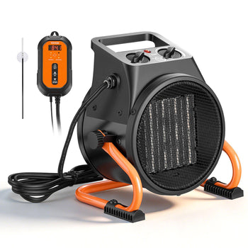 Greenhouse Heater, 1500W Electric PTC Space Heater with Thermostat, Fan, Low & High Heat Modes, 15° Adjustable Angle, Overheat Protection, for Grow Tent, Greenhouse, Flower Room, Home Office
