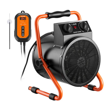 Greenhouse Heater, 1500W Electric Space Heater with Thermostat, Fan & High Heat Modes, 25° Adjustable Angle, IPX4 & Overheat Protection, for Grow Tent, Greenhouse, Flower Room, Home Office