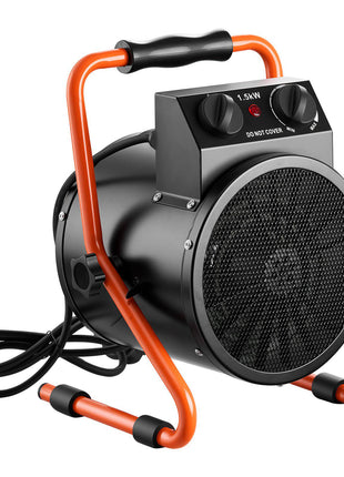 Greenhouse Heater, 1500W Electric Space Heater with Fan & High Heat Modes, IPX4 Protection, 25° Adjustable Angle, Overheat Protection, for Grow Tent, Small Greenhouse, Flower Room, Home Office