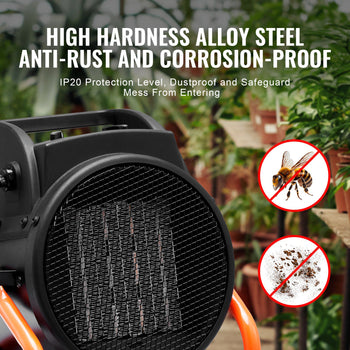 Greenhouse Heater, 1500W PTC Fast Heating with Overheat Protection, 3-Speed Setting Small Grow Tent Heater, Electric Portable Heater Fan for Green House, Flower Room, Workplace