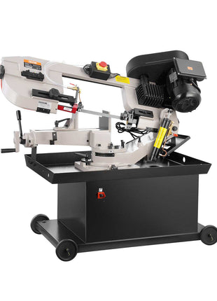 Metal Horizontal Band Saw, 7 x 8.25 in Rectangular Cutting Capacity, 110/220V Vertical Cutting Bandsaw with 1.1 kW Motor, 0-45° Angle Adjustment, Variable Speed, for Metal, Wood, and Plastic