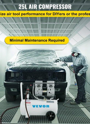 Air Compressor 6.6 Gallon, Portable Air Compressor 1 HP, Oil Free Air Compressor Steel Tank 750W,  Pancake Air Compressor 115 PSI, Ultra Quiet Compressor for Home Repair, Tire Inflation
