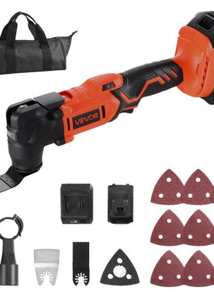 Cordless Oscillating Tool, 20V Oscillating Multi Tool Kit with 6 Variable Speeds 8500 - 17000 OPM, 3.2° Oscillation Angle, 2.0Ah Battery Pack & Charger, 12PCS Saw Accessories & LED Work Light