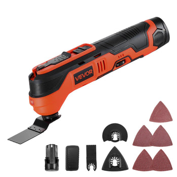 Cordless Oscillating Tool, 12V Multitool Oscillating Saw Tool with 6 Variable Speeds 6000 - 17500 OPM, 3.2° Oscillation Angle, 2.0Ah Battery Pack & Charger, 8PCS Saw Accessories & LED Work Light