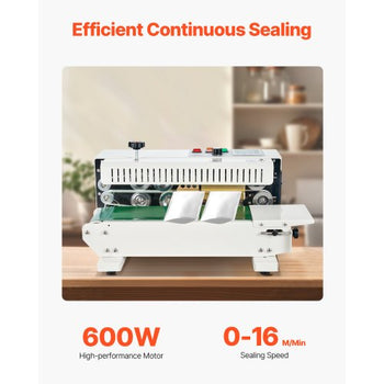 Continuous Bag Band Sealing Machine, 0.24-0.47 in/6-12 mm Seal Width, Horizontal Band Sealer Machine with Digital Temperature Control, Carbon Steel Bag Sealer for 0.02-0.8 mm Plastic Bags Films