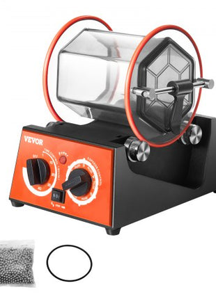 Jewelry Polisher Tumbler, 6.6lbs/3kg Capacity Mini Rotary Tumbler Machine with 0-60 Minutes Timer, 5 Speeds Jewelry Rotary Finisher for Surface Polishing Grinding Buffing Gemstones Jewels Coins