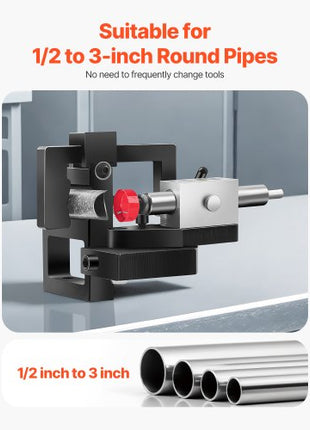 Pipe Tube Notcher, 1/2 to 3-inch Tubing Notcher with 0 to 50° Adjustable Angle, Pipe and Tube Notching Tool for Repair Shops, Home Projects, Metalworking