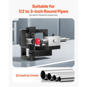 Pipe Tube Notcher, 1/2 to 3-inch Tubing Notcher with 0 to 50° Adjustable Angle, Pipe and Tube Notching Tool for Repair Shops, Home Projects, Metalworking