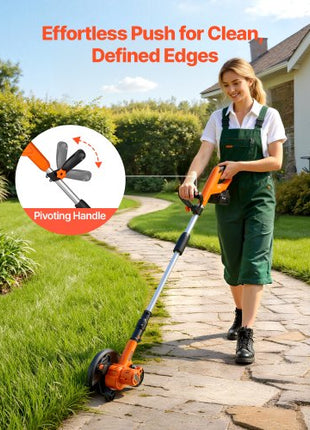 Lawn Edger, 8.8-inch Blade Length, Battery Powered Cordless Edger Lawn Tool, with 3-Position Blade Depth, 4000 mAh Battery and Charger Included, for Lawns, Driveways, Yards, and Sidewalk Edges